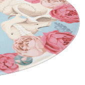 Schedels en Rozen  Patroon Snijplank (Hoek)