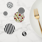 Schedels en Rozen Zwart-wit Gothic Bruiloft Confetti (Groep)