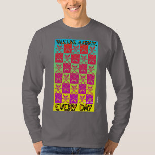 Schedels & gekruiste botten regenboog gemengd t-shirt