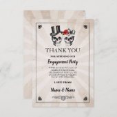 Schedels Halloween Bedankt Bruiloft Rustieke Kaart (Voorkant / Achterkant)