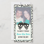 Schedels Halloween Turquoise bruiloft Save the Dat Save The Date (Voorkant)