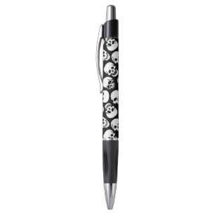 Schedels in Zwart Patroon Als achtergrond Pen