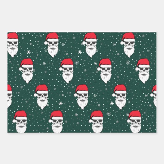Schedels met Beards Kerst Wrapping Papier Inpakpapier Vel (Voorkant 2)