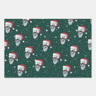 Schedels met Beards Kerst Wrapping Papier Inpakpapier Vel
