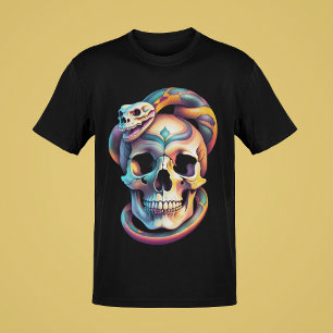 Schedels met Slangen of Rozen Kleur Kunstcollectie T-shirt
