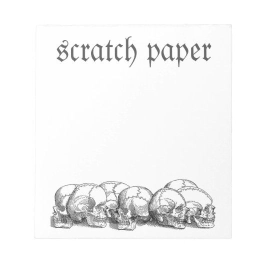  schedels notitieblok (Voorkant)