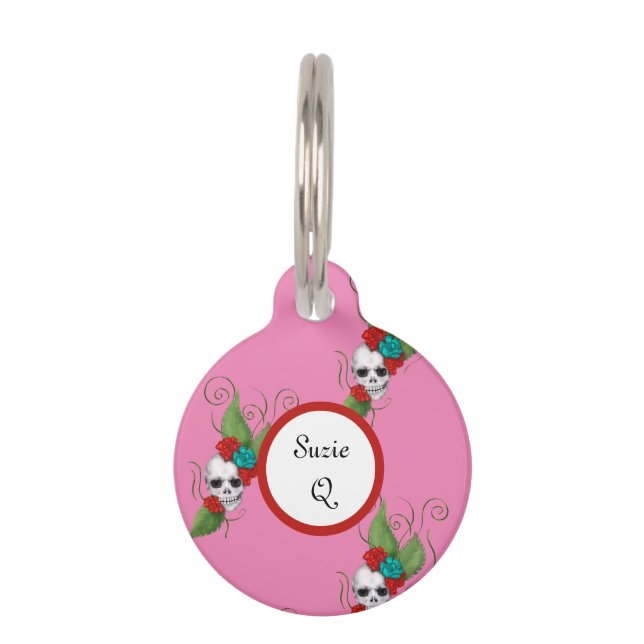 Schedels & Rozen Huisdierpenning (Voorkant)