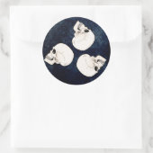 Schedels triskel ronde sticker (Tas)