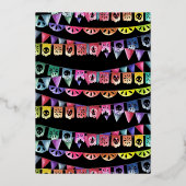 Schedels van Suiker Feest van de Doden Folie Uitnodiging (Achterkant)