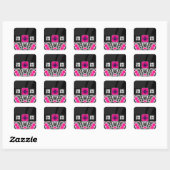 Schedels Vape Zebra Bling Vierkante Sticker (Vel)