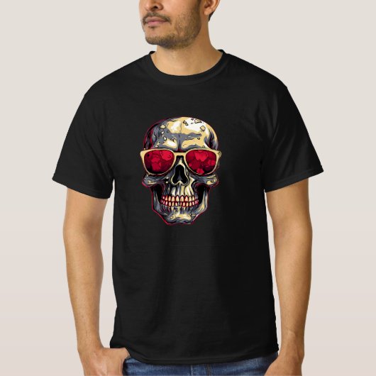 Schedelskelet menselijk hoofd Logo Art T-shirt (Voorkant)