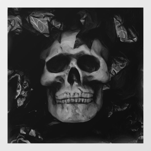 Schedelvenster vastklampen raamsticker (Vel)