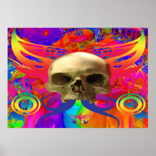 Schedelvlinder in kleur poster