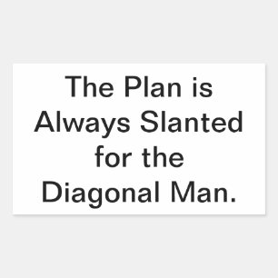 Scheef Plan Diagonale Man Hankamer Artjunkhaus Fun Rechthoekige Sticker