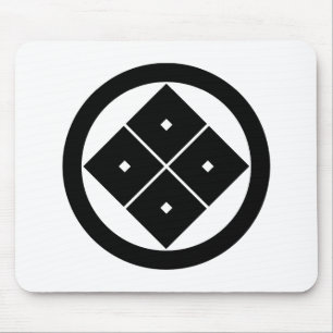 Scheef vierkant vier ogen in cirkel muismat
