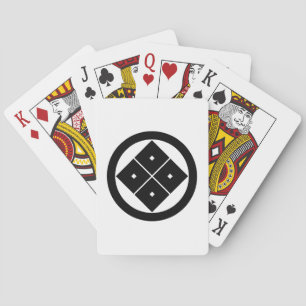 Scheef vierkante ogen in cirkel pokerkaarten