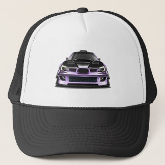 scheel oog paarse handgetekende kunst trucker pet