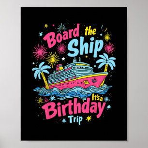 Scheep Aan Boord Het Is Een Verjaardagsreis Verjaa Poster