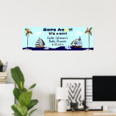 Scheepenbanner voor Ahoy Nautical Baby shower Poster (Thuiskantoor)