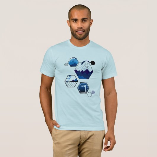 Scheepenmarine met scherpende tellerelementen t-shirt (Voorkant volledig)