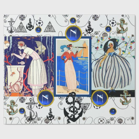 SCHEEPS DECORATIEVE SCHOONHEID MODERNE BLAUWE EDEL CADEAUPAPIER (Vlak)