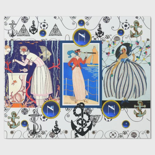 SCHEEPS DECORATIEVE SCHOONHEID MODIEUS BLAUWE EDEL CADEAUPAPIER (Vlak)