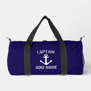 Scheepsanker logo in marineblauw en wit plunjezak