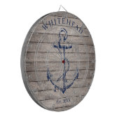 Scheepsanker-monogram Beige Hout Dartbord (Voorkant Links)