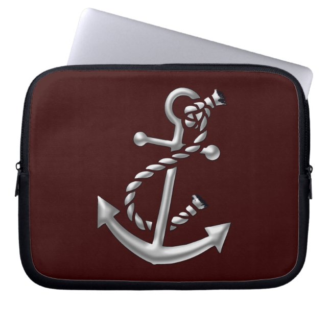Scheepsanker Nautical Marine-Thmed Gift Laptop Sleeve (Voorkant)