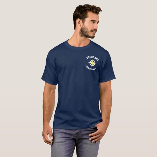Scheepsbemanning met aangepaste naam scheepsbemann t-shirt (Voorkant volledig)