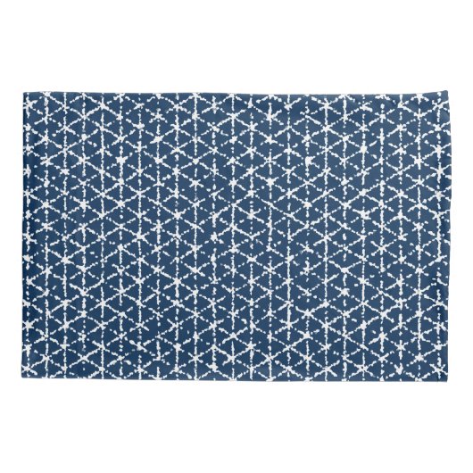 Scheepsblauw Geometrische schildpad Kussensloop (Achterkant-Links)