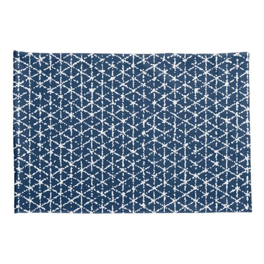 Scheepsblauw Geometrische schildpad Kussensloop (Achterkant-Rechts)