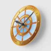 Scheepsboot jacht helm wandklok ronde klok (Hoek)