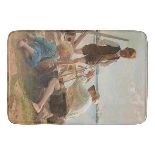 Scheepsbouwers (door Albert Edelfelt) Badmat (Voorkant)