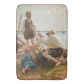 Scheepsbouwers (door Albert Edelfelt) Badmat (Voorkant Verticaal)