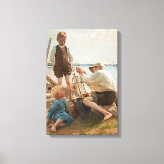 Scheepsbouwers (door Albert Edelfelt) Canvas Afdruk (Voorkant)