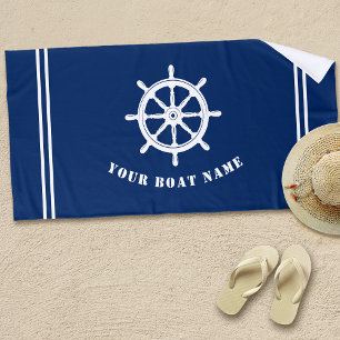 Scheepschip of naam Nautical Ships Wheel Helm Navy Strandlaken