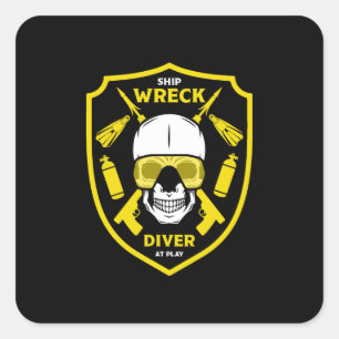scheepsduikers vierkante sticker