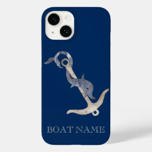 Scheepsgeest Anker Dolfijn Marineblauw Case-Mate iPhone 14 Hoesje