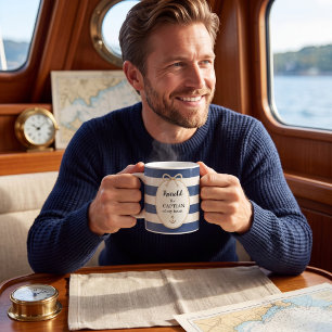 Scheepskapitein Van Mijn Hart Script Naam Anker Koffiemok