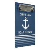 Scheepslogboek Uw Bootnaam  Nautisch Anker Mini Klembord (Schuin)