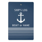 Scheepslogboek Uw Bootnaam  Nautisch Anker Mini Klembord (Achterkant)