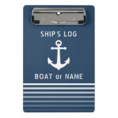 Scheepslogboek Uw Bootnaam  Nautisch Anker Mini Klembord (Voorkant)