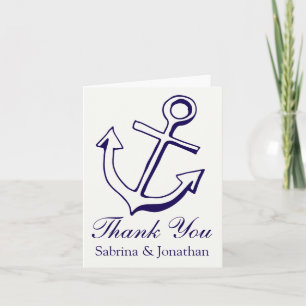 Scheepsmarineblauw Dank Je Wel Scheepsanker Zeeman Bedankkaart