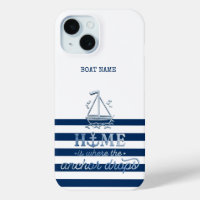 Scheepsnaam,Anker Zee Marine Blauw Gestreept