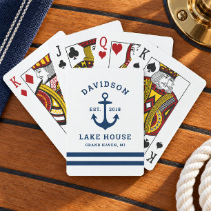 Scheepsnaam Meer Huis Achternaam Monogram Pokerkaarten