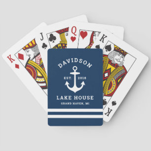 Scheepsnaam Meer Huis Achternaam Monogram Pokerkaarten