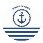 Scheepsnaam Nautical,Anker Marineblauw Gestreepte