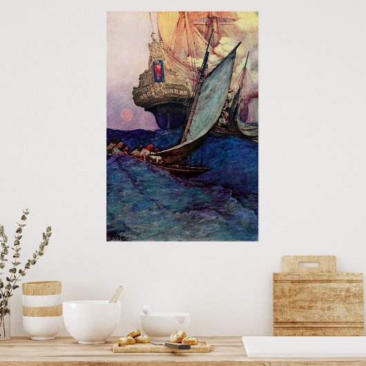 Scheepsnadering Poster (Keuken)