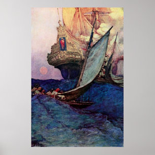 Scheepsnadering Poster